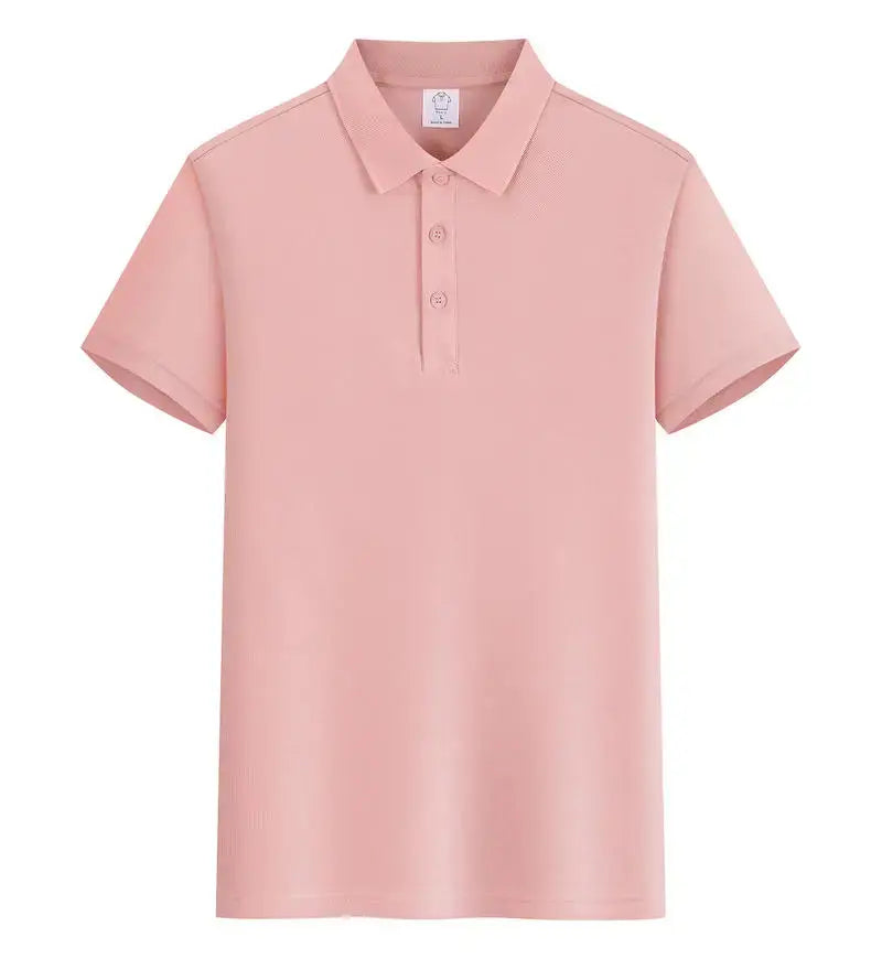 Light blue men's polo shirt with customized logo, short sleeves, suitable for summer and business, by SHOPEZRA L.L.C.