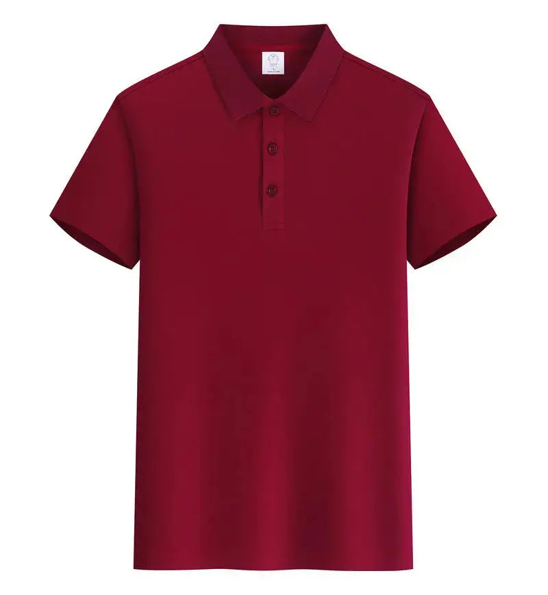 Light blue men's polo shirt with custom logo, short sleeves, designed for summer, by SHOPEZRA L.L.C.
