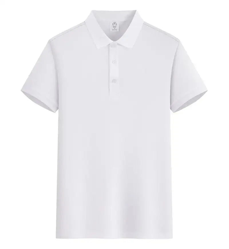 Light blue men's Polo shirt with customized logo, short sleeves, perfect for summer business or casual wear, by SHOPEZRA L.L.C.