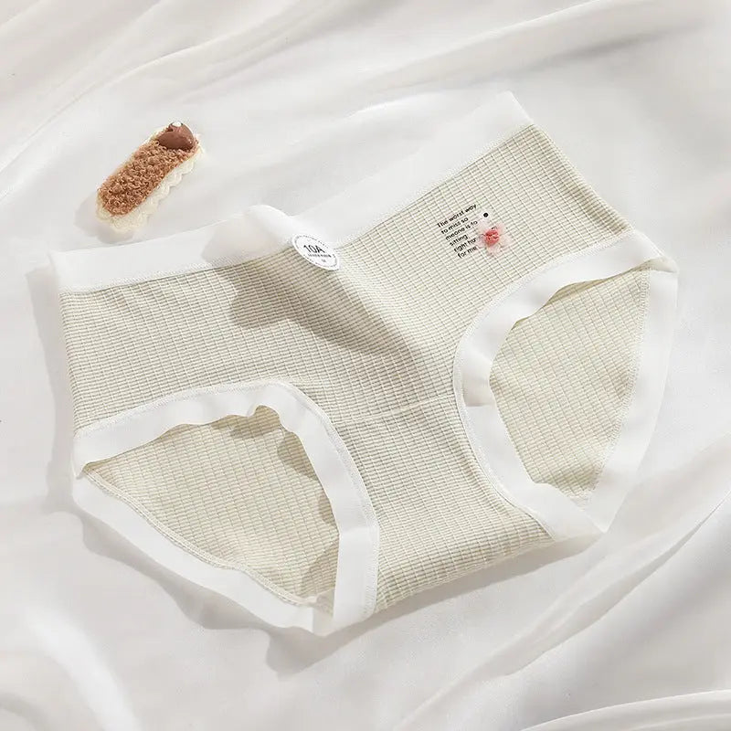 Light brown women's antibacterial cotton full pants underwear with elastic waist, breathable design, and inner lining from SHOPEZRA L.L.C.