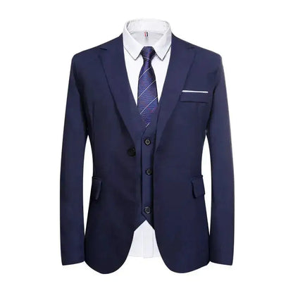 Suits Men Two Piece Suit Sets Turn Down Collar Full Sleeve Blazers Long Pants Slim Fit Ensemble Wedding Evening Spring 2026 by Dropshipman