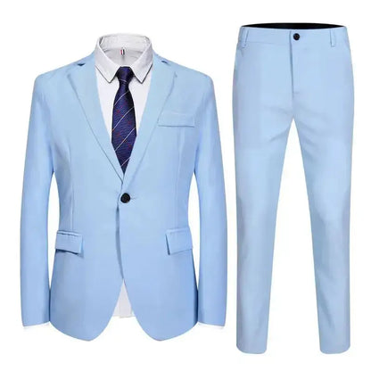 Suits Men Two Piece Suit Sets Turn Down Collar Full Sleeve Blazers Long Pants Slim Fit Ensemble Wedding Evening Spring 2026 by Dropshipman
