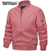 TACVASEN Spring Fall Thin Bomber Jackets Mens Jacket Lightweight Casual Windbreaker Zip Pockets Coats Biker Outwear Outdoor Male SHOPEZRA L.L.C.