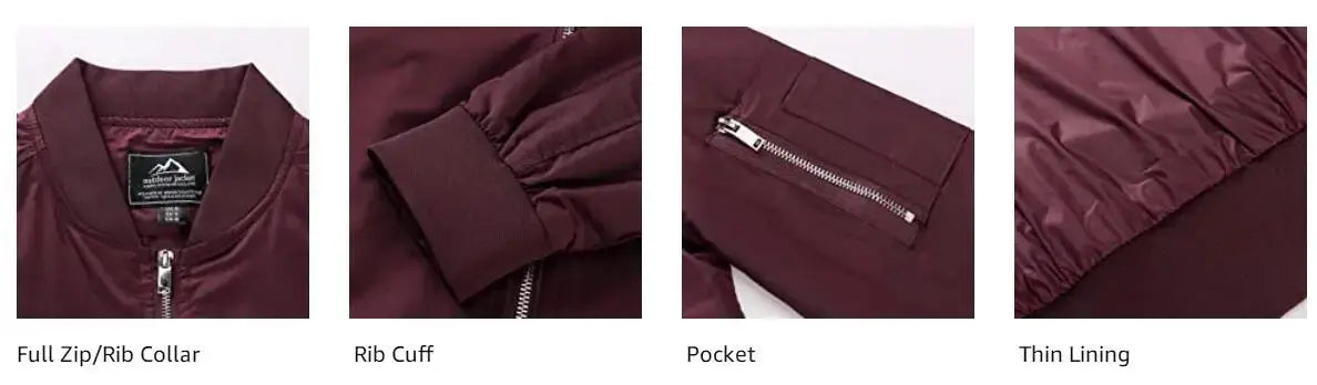 TACVASEN Spring Fall Thin Bomber Jackets Mens Jacket Lightweight Casual Windbreaker Zip Pockets Coats Biker Outwear Outdoor Male SHOPEZRA L.L.C.