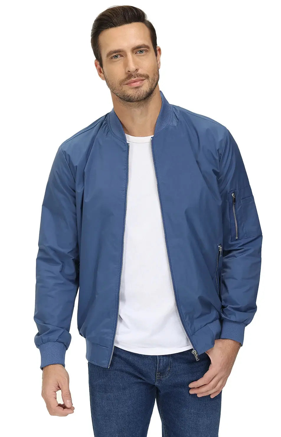 TACVASEN Spring Fall Thin Bomber Jackets Mens Jacket Lightweight Casual Windbreaker Zip Pockets Coats Biker Outwear Outdoor Male SHOPEZRA L.L.C.