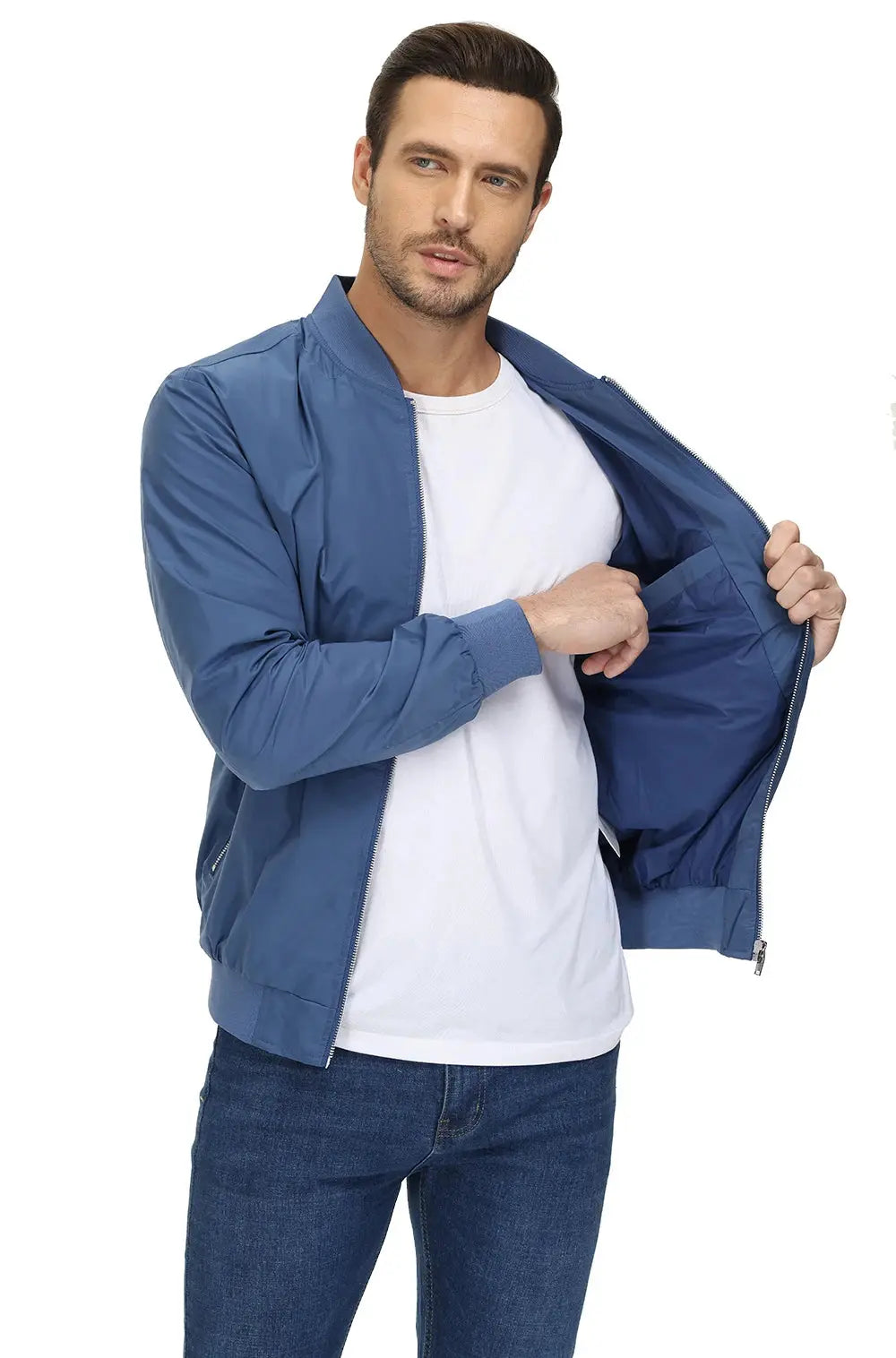 TACVASEN Spring Fall Thin Bomber Jackets Mens Jacket Lightweight Casual Windbreaker Zip Pockets Coats Biker Outwear Outdoor Male SHOPEZRA L.L.C.