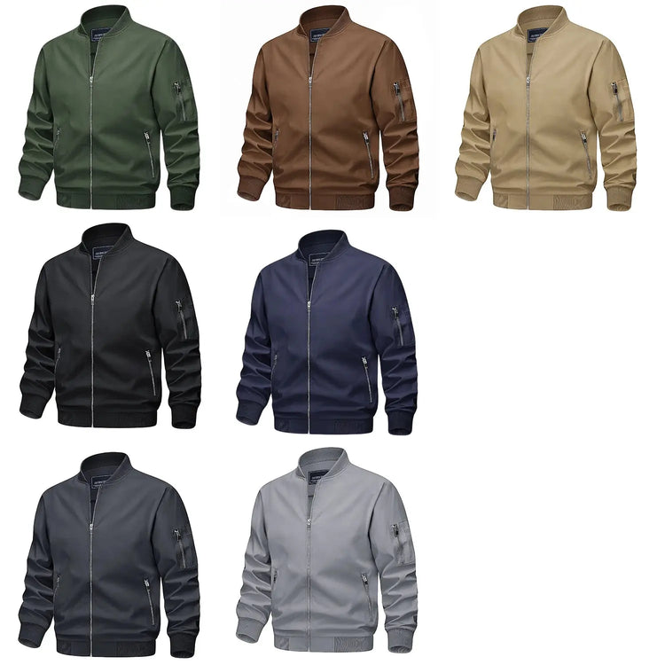 TACVASEN Spring Fall Thin Bomber Jackets Mens Jacket Lightweight Casual Windbreaker Zip Pockets Coats Biker Outwear Outdoor Male SHOPEZRA L.L.C.