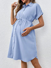 New Maternity Dress Summer Short Sleeve Button Casual Maternity Dress Fashion Belt Shirt Maternity Dress Pregnancy Dress SHOPEZRA L.L.C.