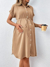 New Maternity Dress Summer Short Sleeve Button Casual Maternity Dress Fashion Belt Shirt Maternity Dress Pregnancy Dress SHOPEZRA L.L.C.