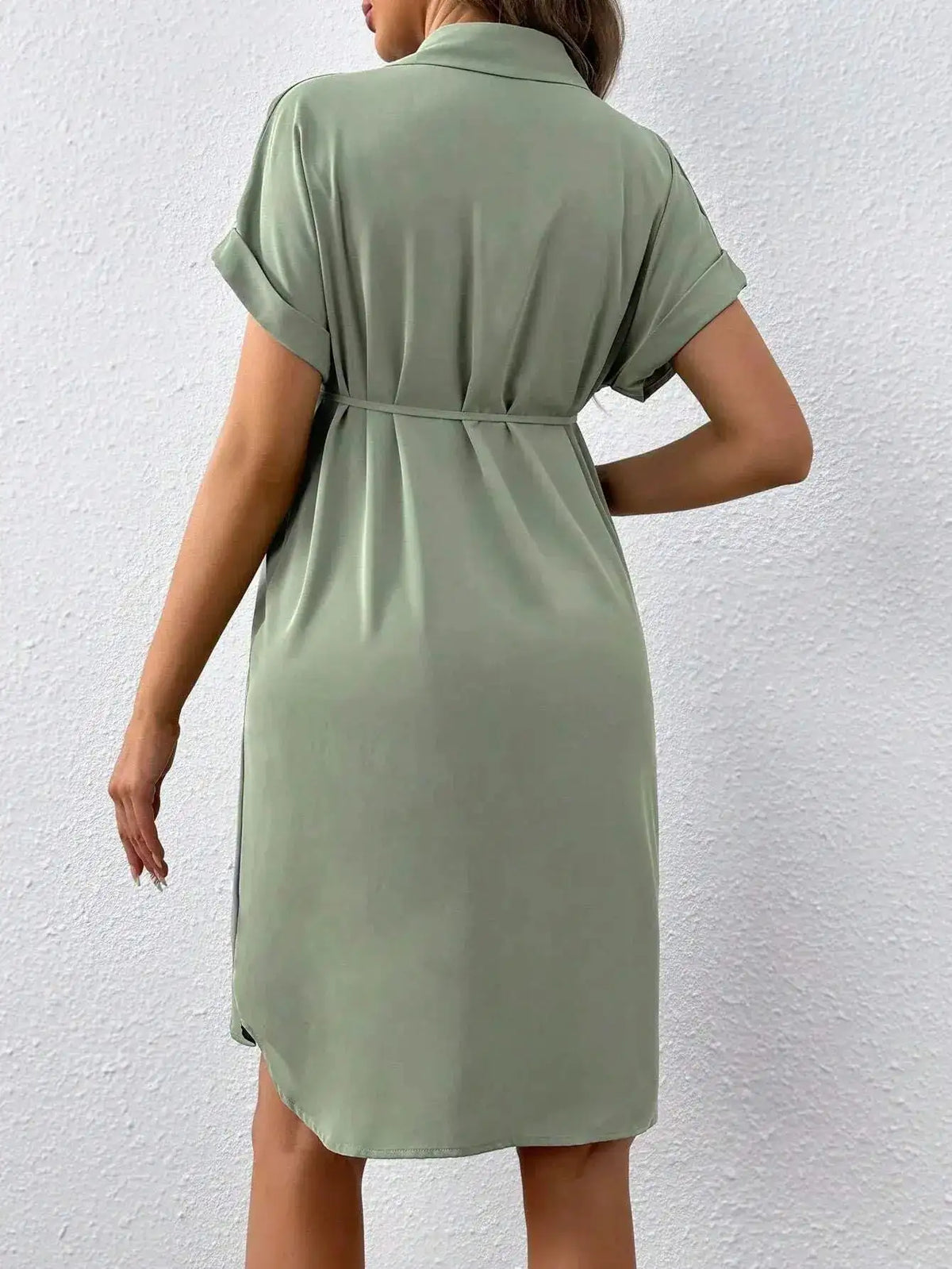 New Maternity Dress Summer Short Sleeve Button Casual Maternity Dress Fashion Belt Shirt Maternity Dress Pregnancy Dress by Dropshipman