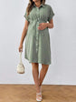 New Maternity Dress Summer Short Sleeve Button Casual Maternity Dress Fashion Belt Shirt Maternity Dress Pregnancy Dress SHOPEZRA L.L.C.