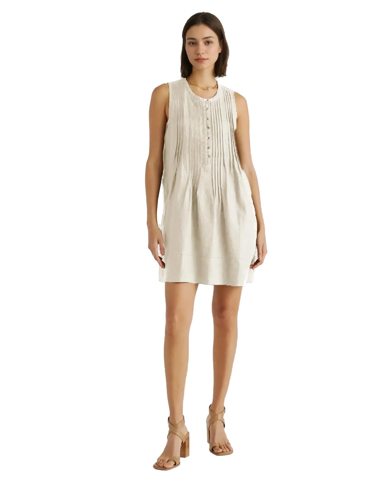 Light khaki sleeveless women&