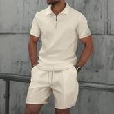 Summer Men Sports Polo Suit Short Sleeve Stylish Zipper Polo Shirt And Shorts Set Men Casual Streetwear 2-pie Leisure Sports Set SHOPEZRA L.L.C.