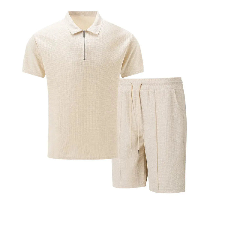 Summer Men Sports Polo Suit Short Sleeve Stylish Zipper Polo Shirt And Shorts Set Men Casual Streetwear 2-pie Leisure Sports Set SHOPEZRA L.L.C.