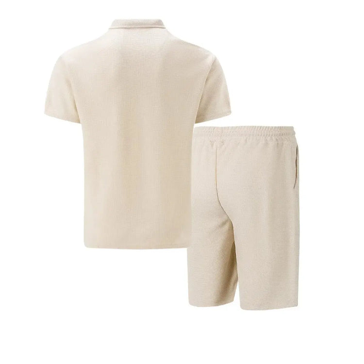 Summer Men Sports Polo Suit Short Sleeve Stylish Zipper Polo Shirt And Shorts Set Men Casual Streetwear 2-pie Leisure Sports Set SHOPEZRA L.L.C.