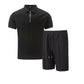 Summer Men Sports Polo Suit Short Sleeve Stylish Zipper Polo Shirt And Shorts Set Men Casual Streetwear 2-pie Leisure Sports Set SHOPEZRA L.L.C.