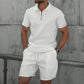 Summer Men Sports Polo Suit Short Sleeve Stylish Zipper Polo Shirt And Shorts Set Men Casual Streetwear 2-pie Leisure Sports Set SHOPEZRA L.L.C.