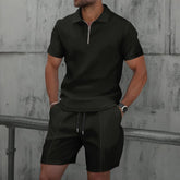 Summer Men Sports Polo Suit Short Sleeve Stylish Zipper Polo Shirt And Shorts Set Men Casual Streetwear 2-pie Leisure Sports Set SHOPEZRA L.L.C.