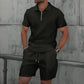 Summer Men Sports Polo Suit Short Sleeve Stylish Zipper Polo Shirt And Shorts Set Men Casual Streetwear 2-pie Leisure Sports Set SHOPEZRA L.L.C.