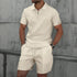 Summer Men Sports Polo Suit Short Sleeve Stylish Zipper Polo Shirt And Shorts Set Men Casual Streetwear 2-pie Leisure Sports Set by Dropshipman