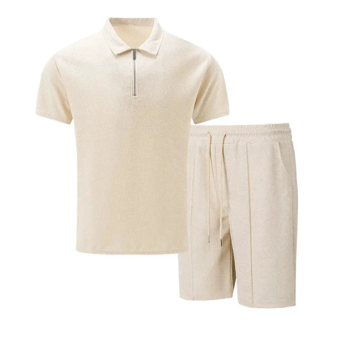Summer Men Sports Polo Suit Short Sleeve Stylish Zipper Polo Shirt And Shorts Set Men Casual Streetwear 2-pie Leisure Sports Set by Dropshipman