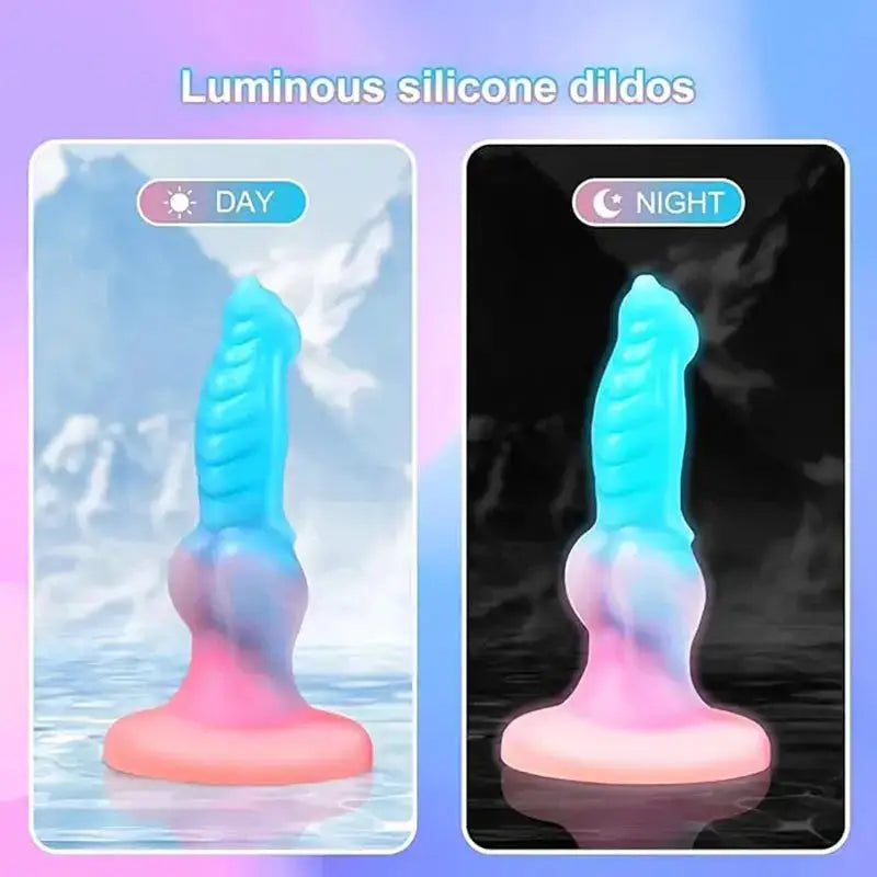 Factory Sale Luminous Dildo Animal Penis Dog Dildo With Suction Cup Glowing Dildo Anal Toy Male Female Masturbater Monster Dildo by Dropshipman