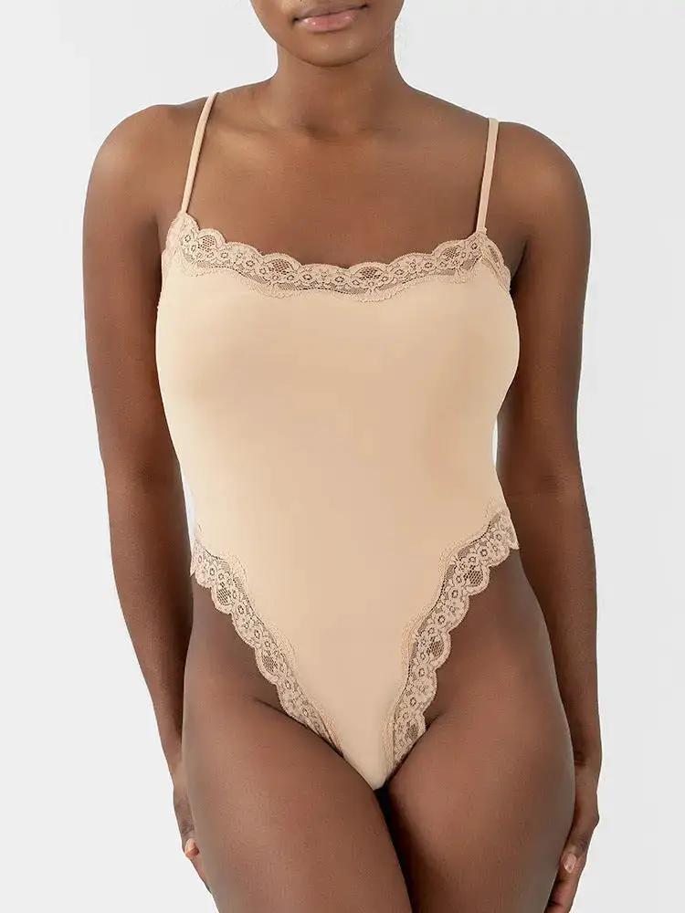 LACE THONG BODYSUIT in stock Foreign Trade Explosions Lace Lace Sling Bodice Beauty Body Shaping Clothes by Dropshipman