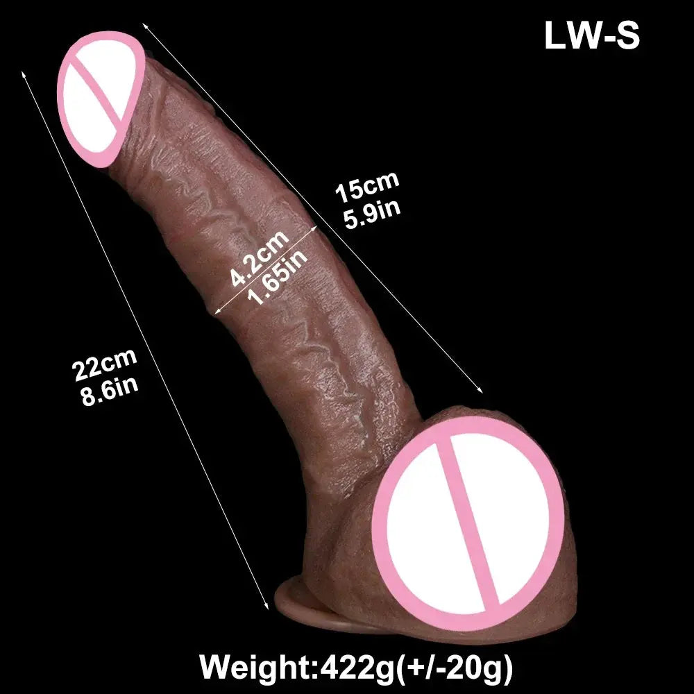 Realistic soft silicone adult dildo with double-ended design, suction cup base, suitable for male and female use, from SHOPEZRA L.L.C.