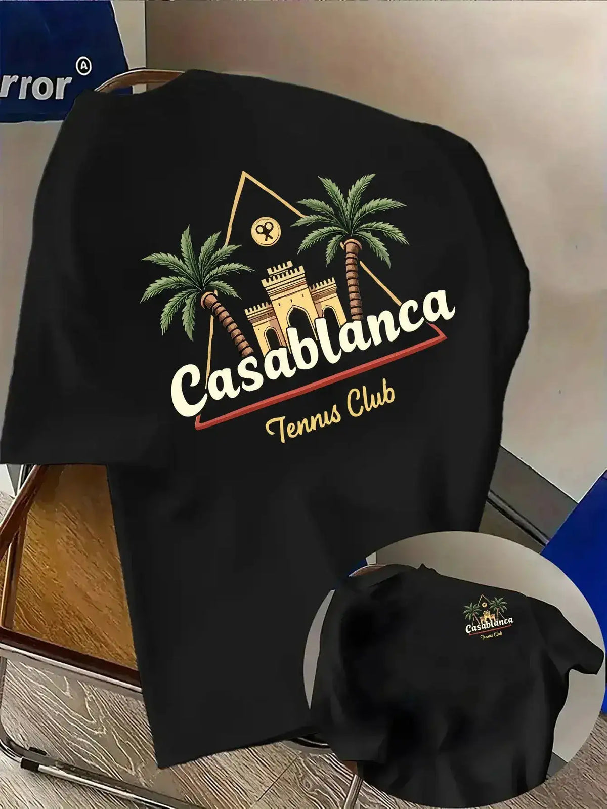 Palm Tree and Moroccan Building Print on Premium Soft 100% Cotton Men&