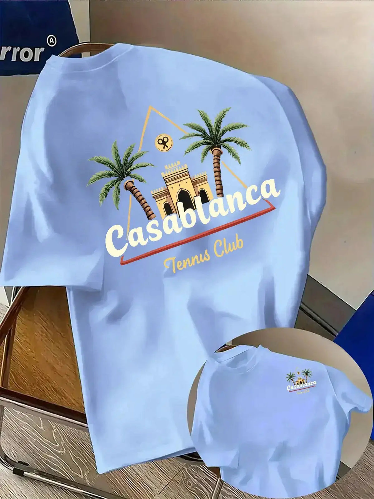 Palm Tree and Moroccan Building Print on Premium Soft 100% Cotton Men&