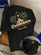 Palm Tree and Moroccan Building Print on Premium Soft 100% Cotton Men&