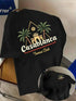 Palm Tree and Moroccan Building Print on Premium Soft 100% Cotton Men&