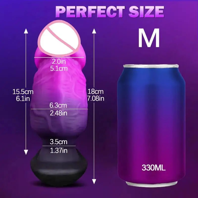 Large silicone anal plug with realistic penis shape, wearable design, T-base, for men and women, soft silicone butt massager.