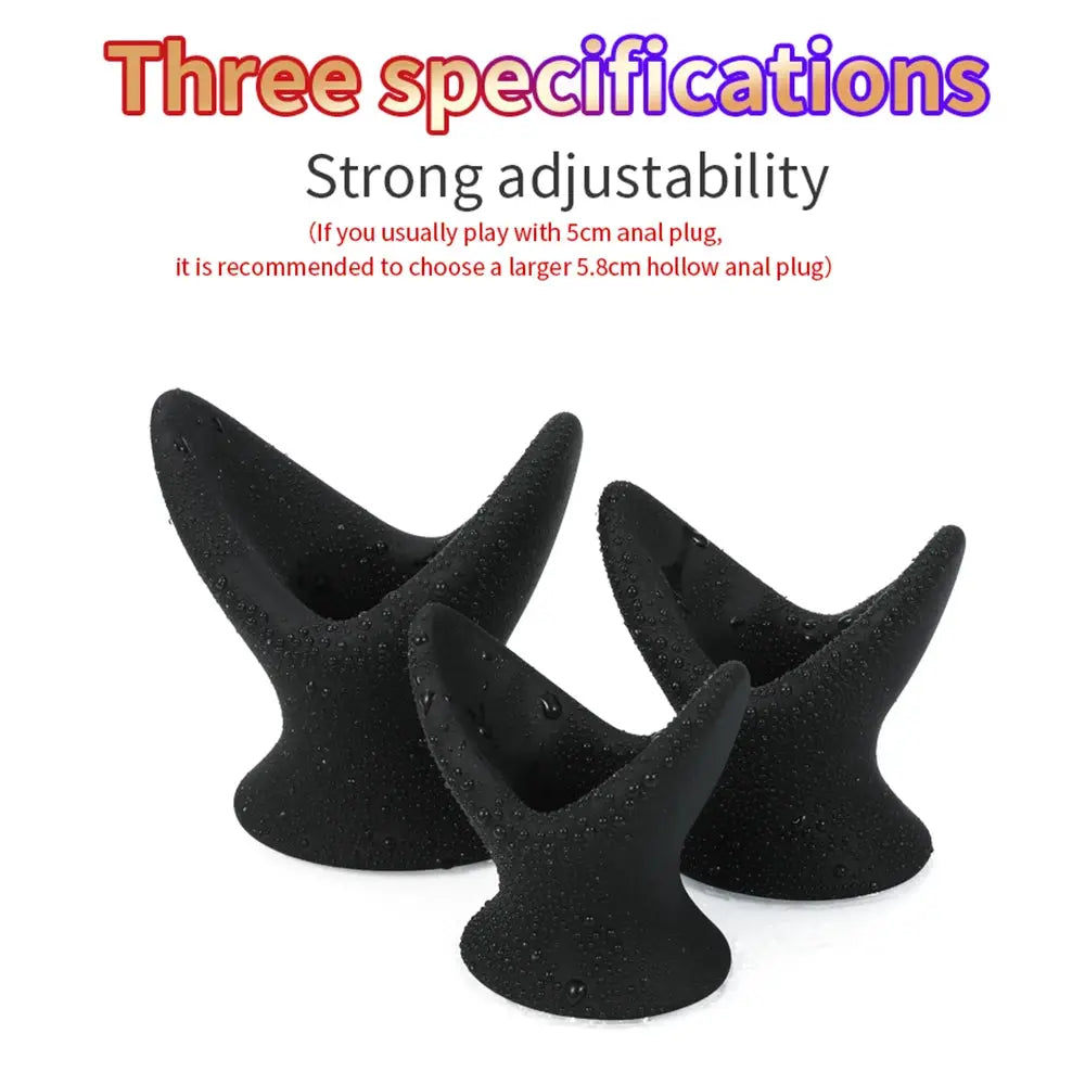 Soft silicone anal dildo and butt plug with hollow speculum design, ideal for prostate massage and adult anal stimulation.