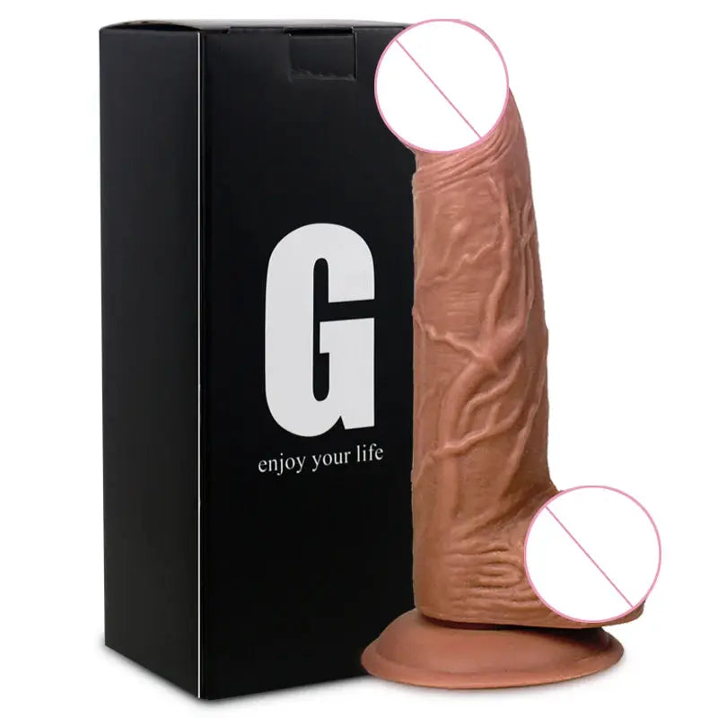 Realistic dildo with strong suction cup, soft silicone material, designed for female masturbation, by SHOPEZRA L.L.C.