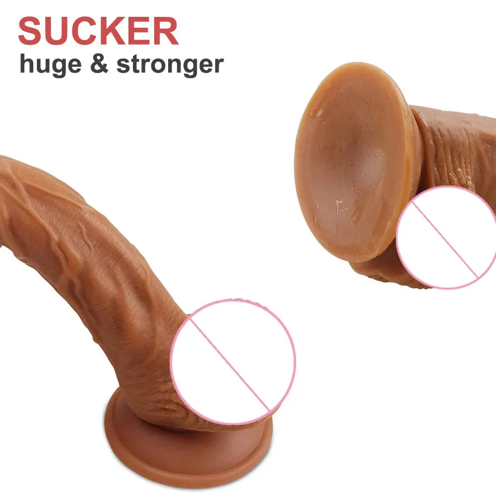 Realistic dildo with strong suction cup, soft material, designed for female masturbation, from SHOPEZRA L.L.C.