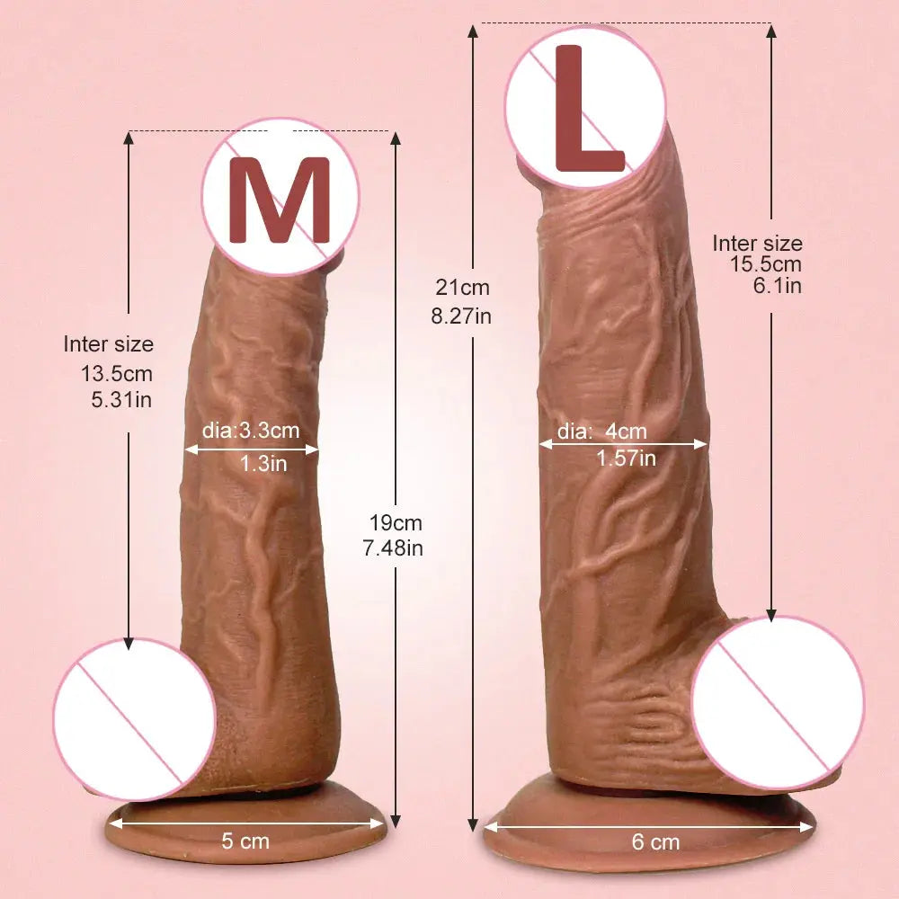 Realistic penis dildo with strong suction cup by SHOPEZRA L.L.C., soft adult sex toy for female masturbation, detailed and lifelike.