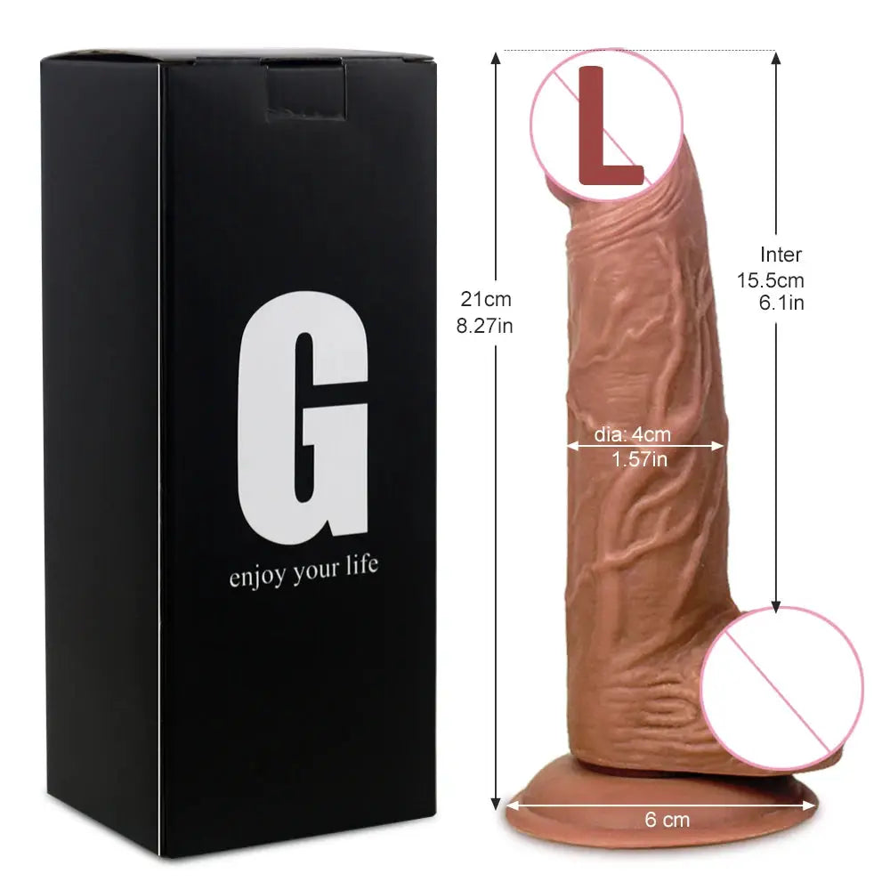 Realistic penis-shaped dildo with strong suction cup, soft texture, designed for female masturbation, adult sex toy by SHOPEZRA L.L.C.