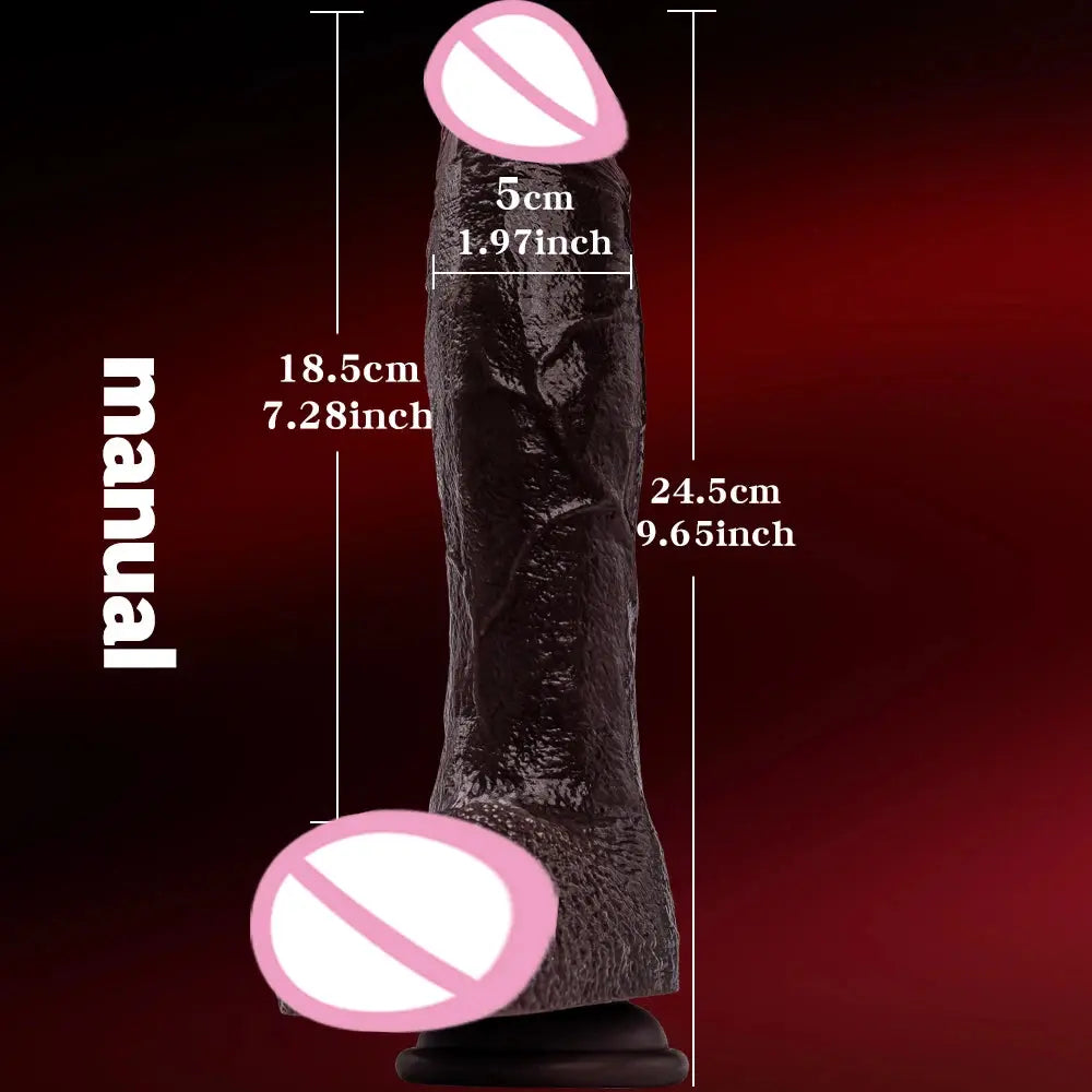 Realistic 9.65-inch telescopic dildo vibrator by SHOPEZRA L.L.C. with rotating feature, designed for vaginal masturbation.