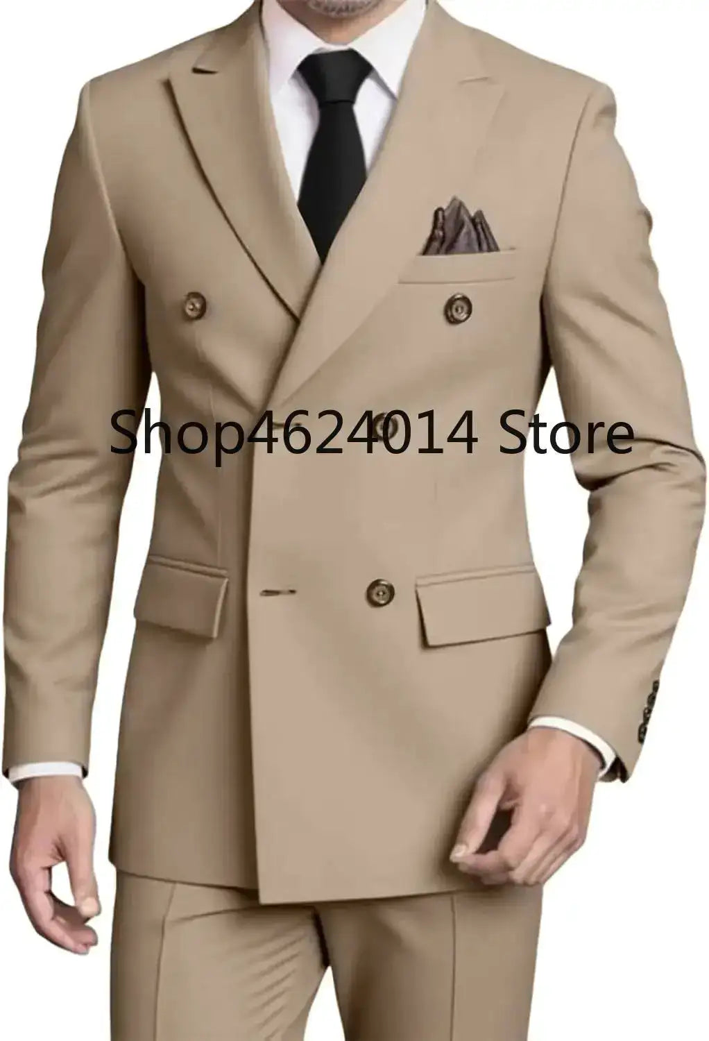 Suits for Men Slim Fit 2 Piece, Mens Double Breasted Suit Tuxedo for Men Wedding Business Prom Formal Suits by Dropshipman