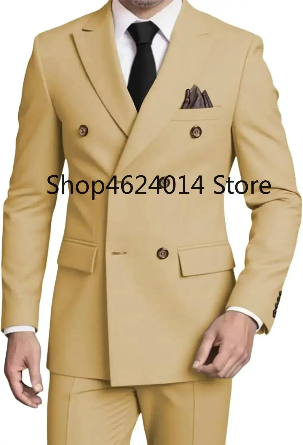 Suits for Men Slim Fit 2 Piece, Mens Double Breasted Suit Tuxedo for Men Wedding Business Prom Formal Suits by Dropshipman