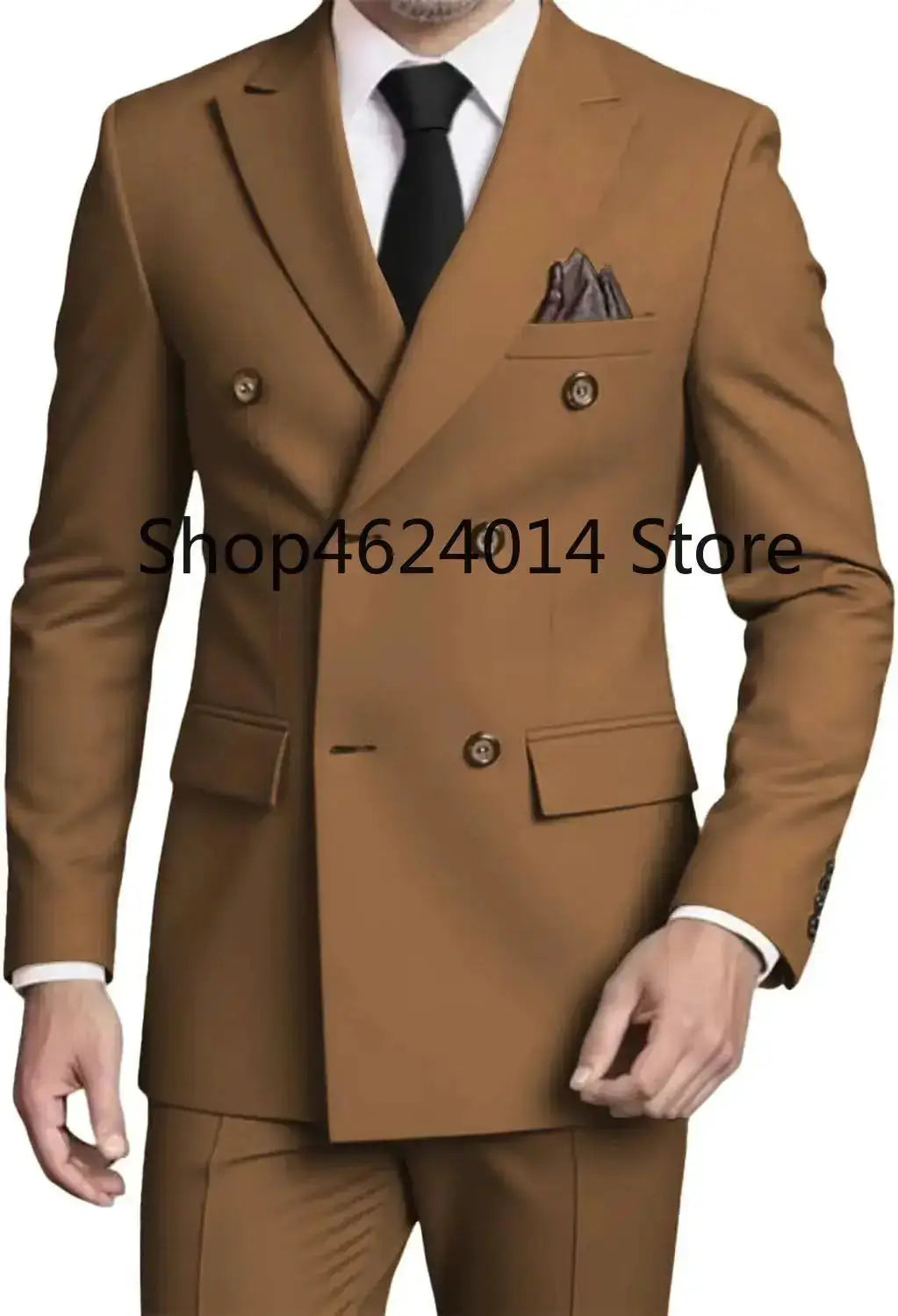 Suits for Men Slim Fit 2 Piece, Mens Double Breasted Suit Tuxedo for Men Wedding Business Prom Formal Suits by Dropshipman