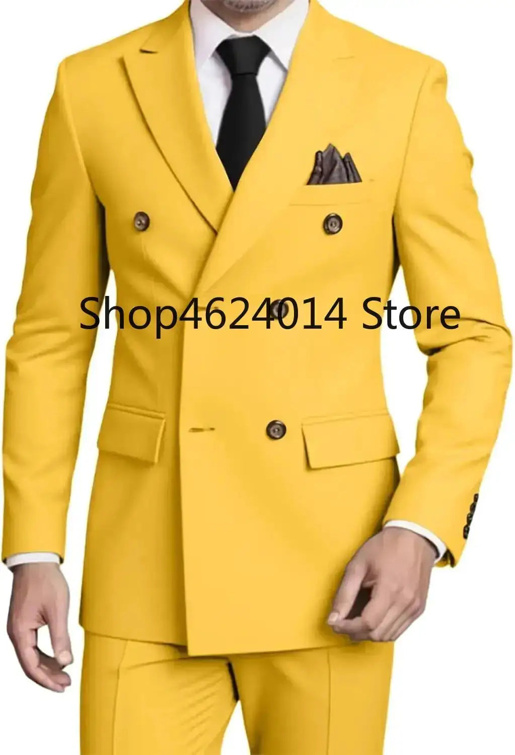 Suits for Men Slim Fit 2 Piece, Mens Double Breasted Suit Tuxedo for Men Wedding Business Prom Formal Suits by Dropshipman