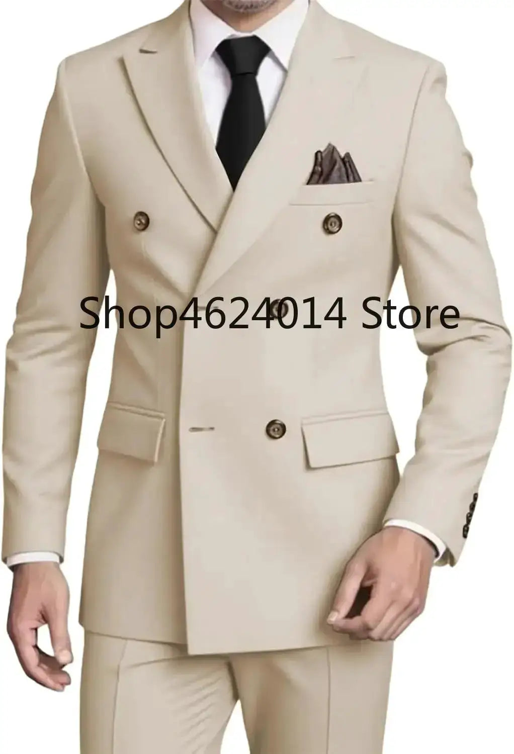 Suits for Men Slim Fit 2 Piece, Mens Double Breasted Suit Tuxedo for Men Wedding Business Prom Formal Suits by Dropshipman