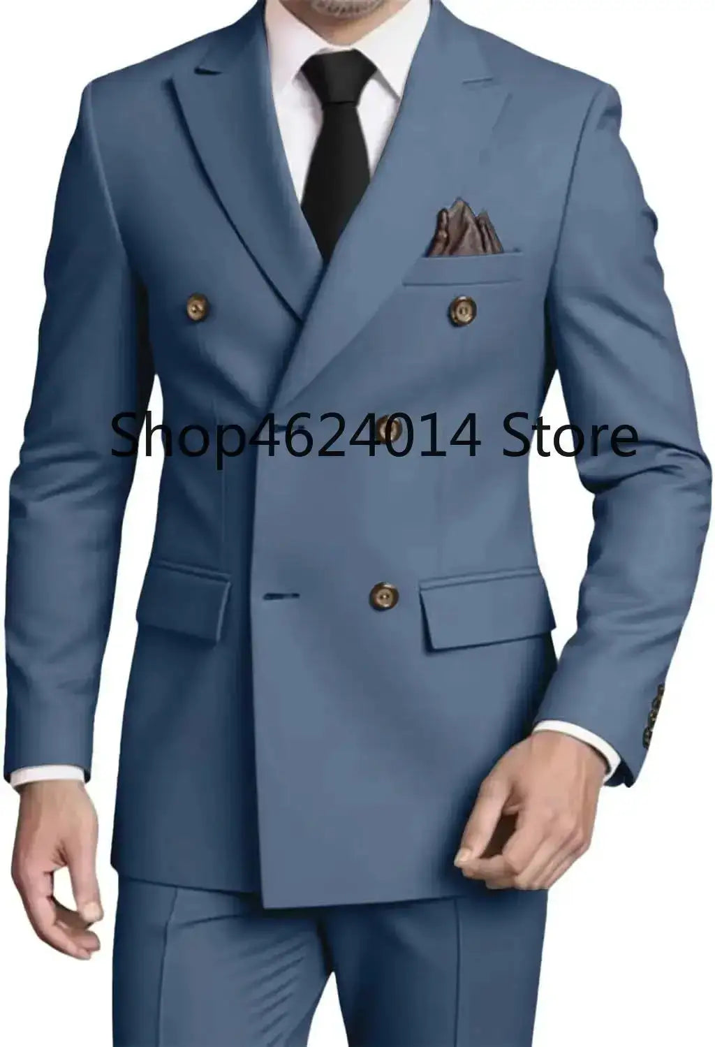 Suits for Men Slim Fit 2 Piece, Mens Double Breasted Suit Tuxedo for Men Wedding Business Prom Formal Suits by Dropshipman