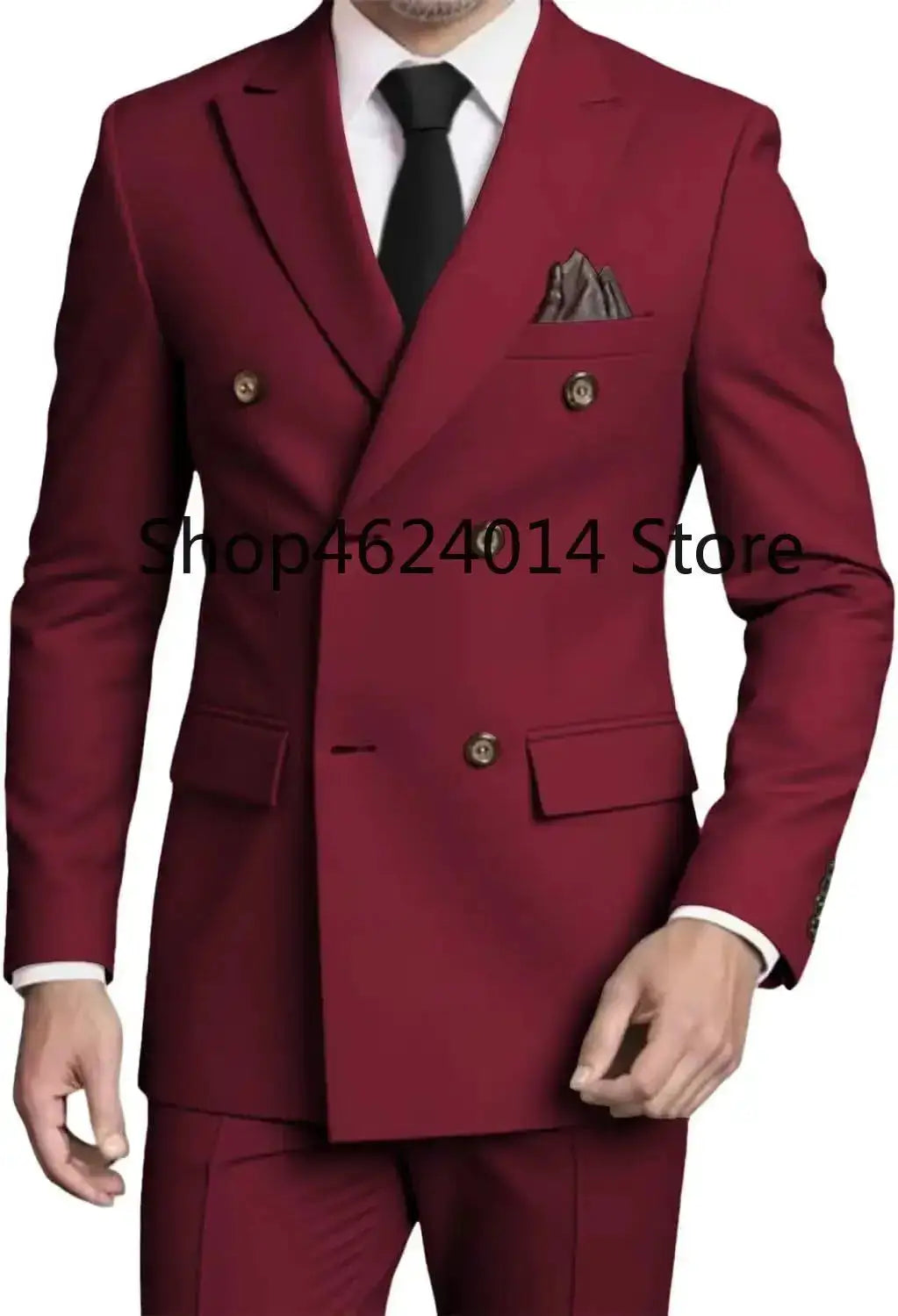 Suits for Men Slim Fit 2 Piece, Mens Double Breasted Suit Tuxedo for Men Wedding Business Prom Formal Suits by Dropshipman