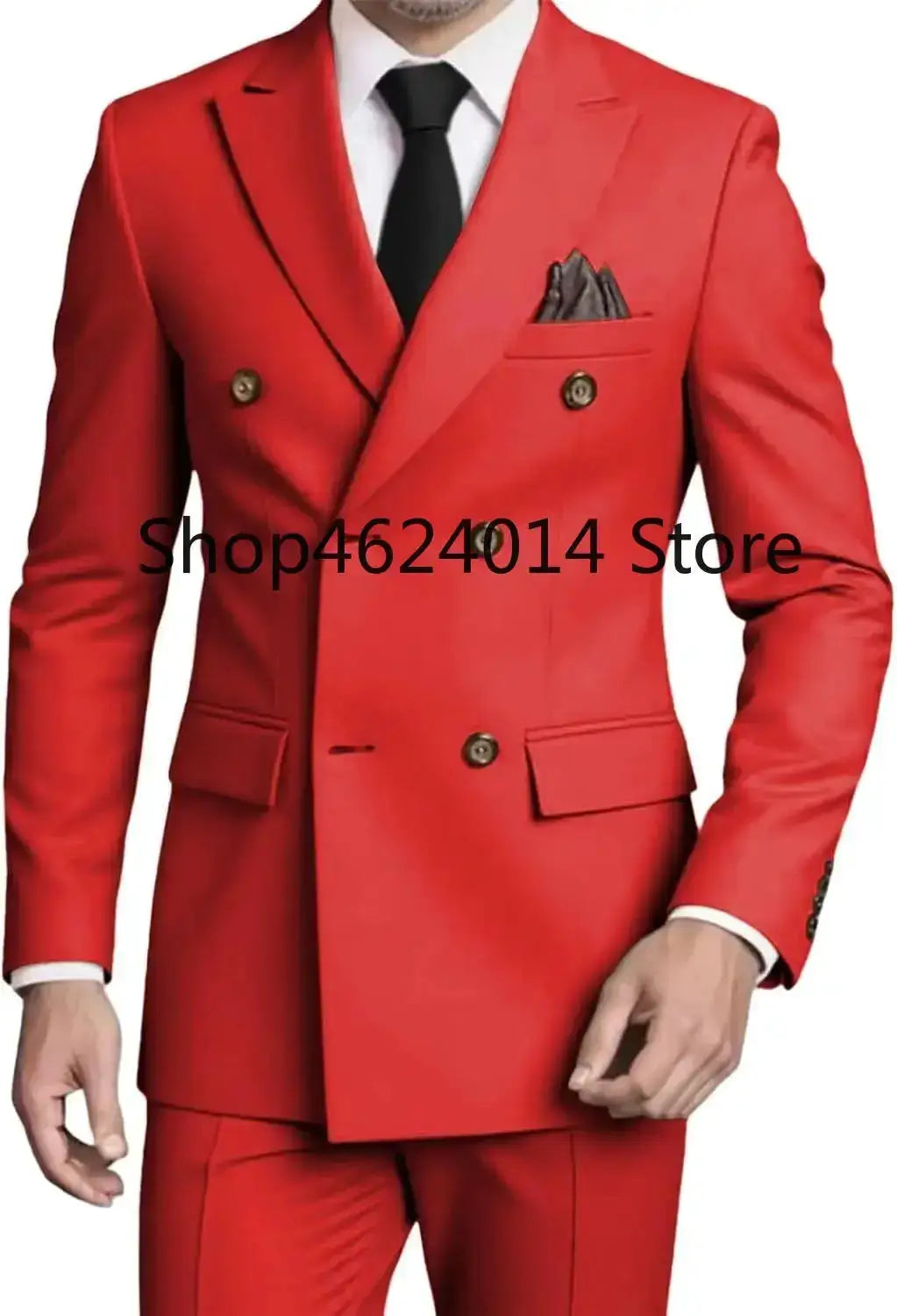 Suits for Men Slim Fit 2 Piece, Mens Double Breasted Suit Tuxedo for Men Wedding Business Prom Formal Suits by Dropshipman