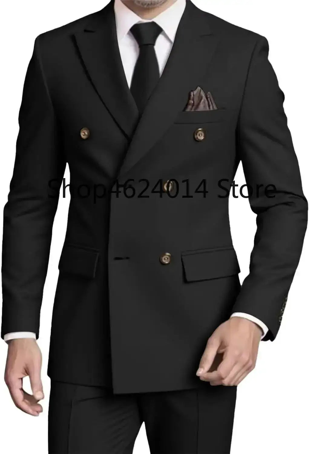 Suits for Men Slim Fit 2 Piece, Mens Double Breasted Suit Tuxedo for Men Wedding Business Prom Formal Suits by Dropshipman