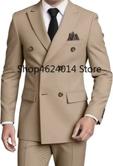 Suits for Men Slim Fit 2 Piece, Mens Double Breasted Suit Tuxedo for Men Wedding Business Prom Formal Suits SHOPEZRA L.L.C.