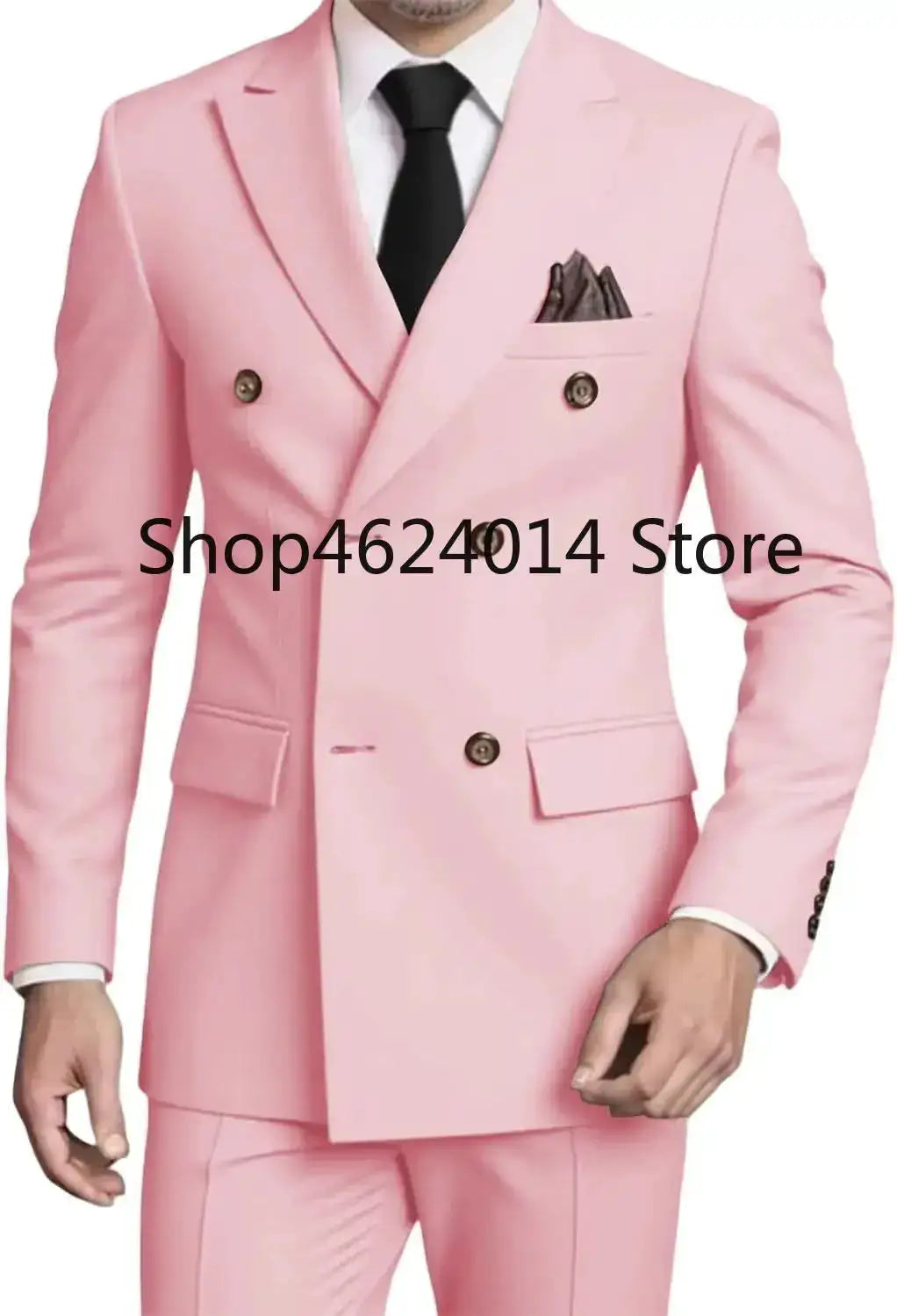 Suits for Men Slim Fit 2 Piece, Mens Double Breasted Suit Tuxedo for Men Wedding Business Prom Formal Suits by Dropshipman